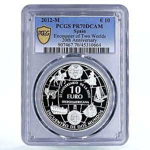 Spain 10 euro Encounter of Two Worlds Symbols PR70 PCGS silver coin 2012