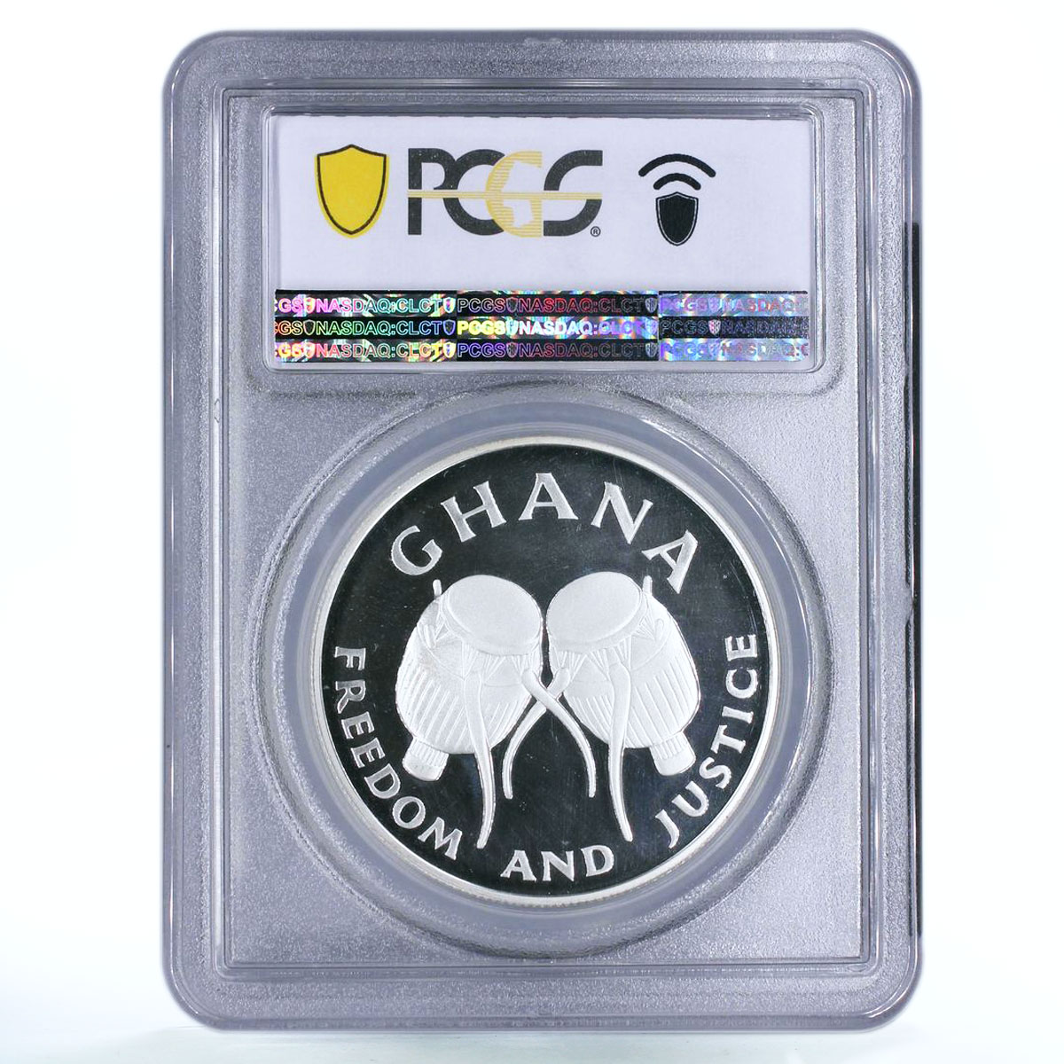 Ghana 50 cedis FAO Fisheries Conference Boat PR68 PCGS silver piedfort coin 1984