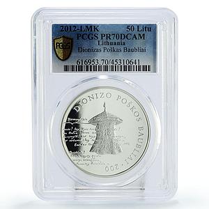 Lithuania 50 litu Dionizas Poskas Baubliai Museum PR70 PCGS silver coin 2012