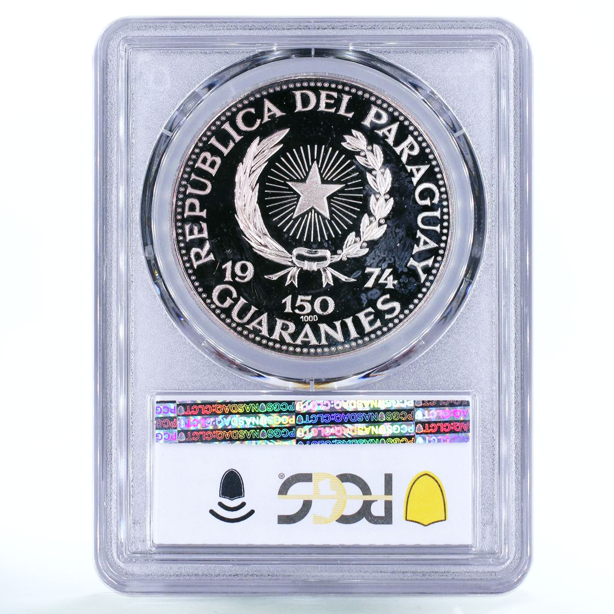 Paraguay 150 guaranies Science Albert Einstein PR64 PCGS silver coin 1974
