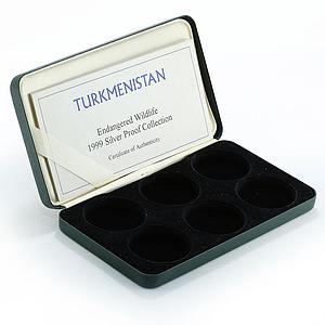 Turkmenistan case for a Set of 6 coins Endangered animals 1996