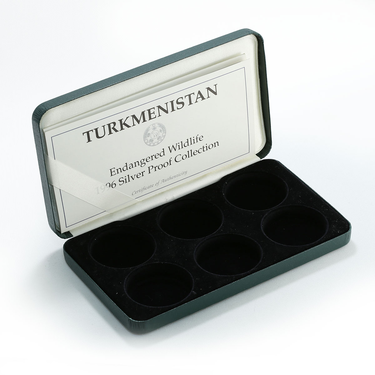 Turkmenistan case for a Set of 6 coins Endangered animals 1996