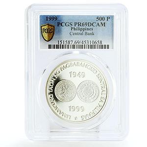 Philippines 500 piso Central Bank Building PR69 PCGS silver coin 1999