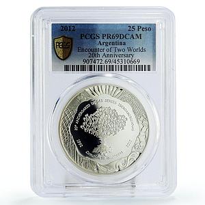 Argentina 25 pesos Encounter of Two Worlds Tree PR69 PCGS silver coin 2012