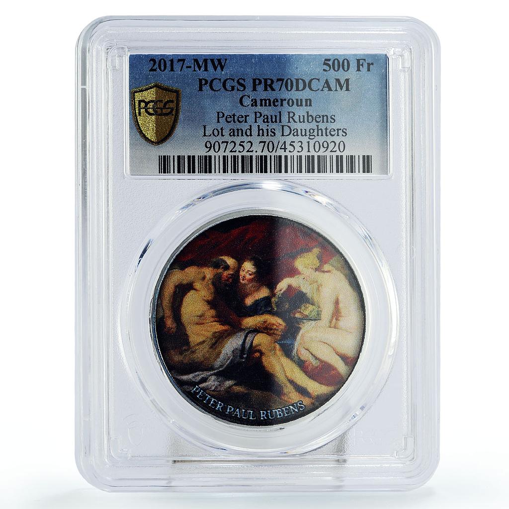 Cameroon 500 francs Peter Paul Rubens Lot Daughters Art PR70 PCGS Ag coin 2017