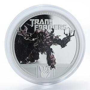 Tuvalu $1 Transformers III Megatron 1oz Silver Coloured Coin 2011