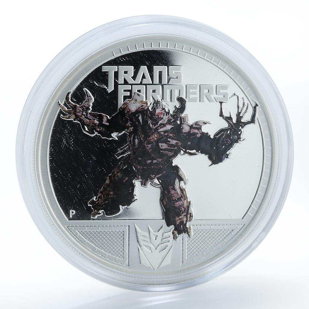 Tuvalu $1 Transformers III Megatron 1oz Silver Coloured Coin 2011