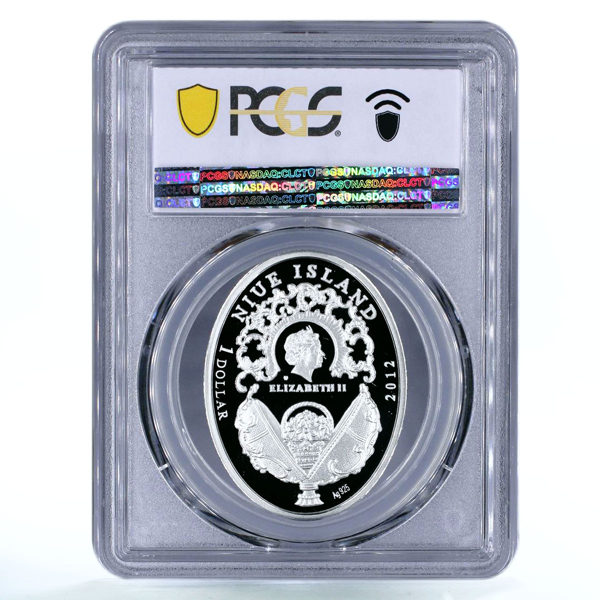 Niue 1 dollar Imperial Coronation Egg Royal Coach PR70 PCGS silver coin 2012