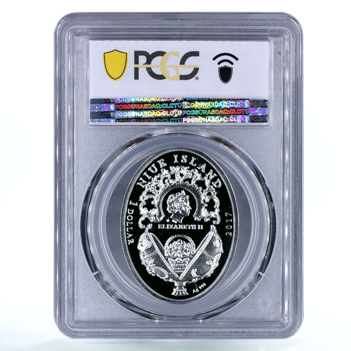 Niue 1 dollar Jesus Christ Resurrection Faberge Egg PR70 PCGS silver coin 2017