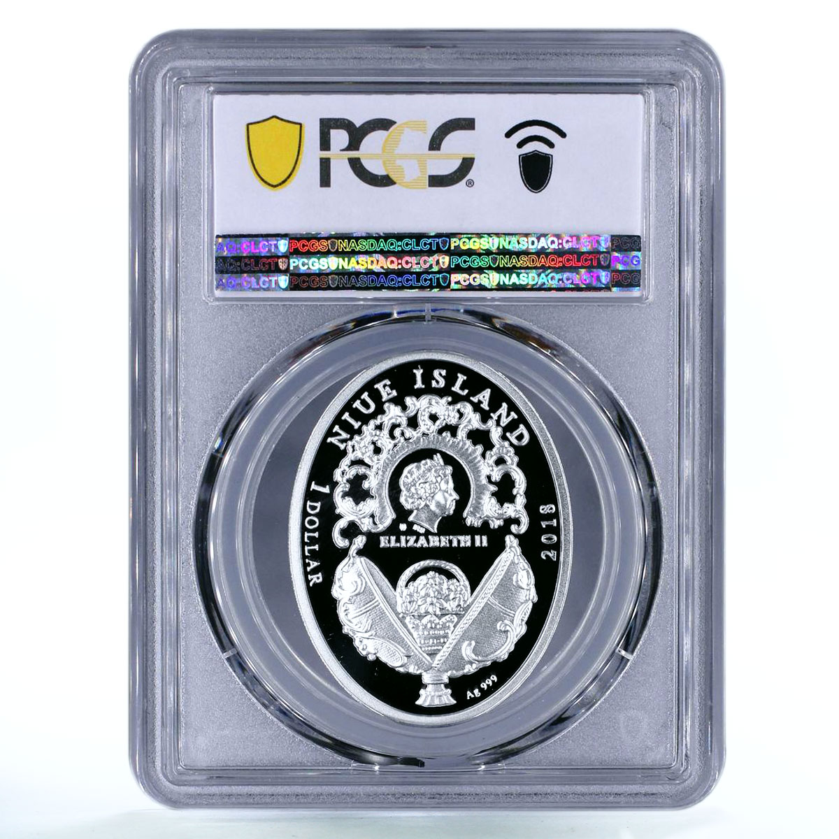 Niue 1 dollar Faberge Egg Alexander III Equestrian PR70 PCGS silver coin 2018