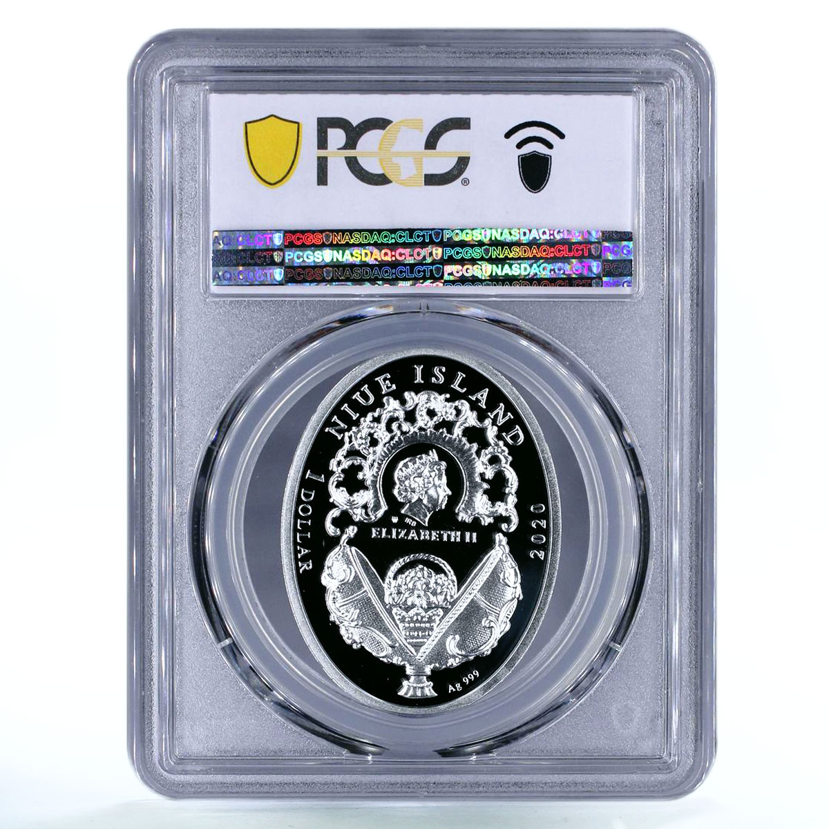 Niue 1 dollar Imperial Pansy Faberge Egg Art PR70 PCGS silver coin 2020