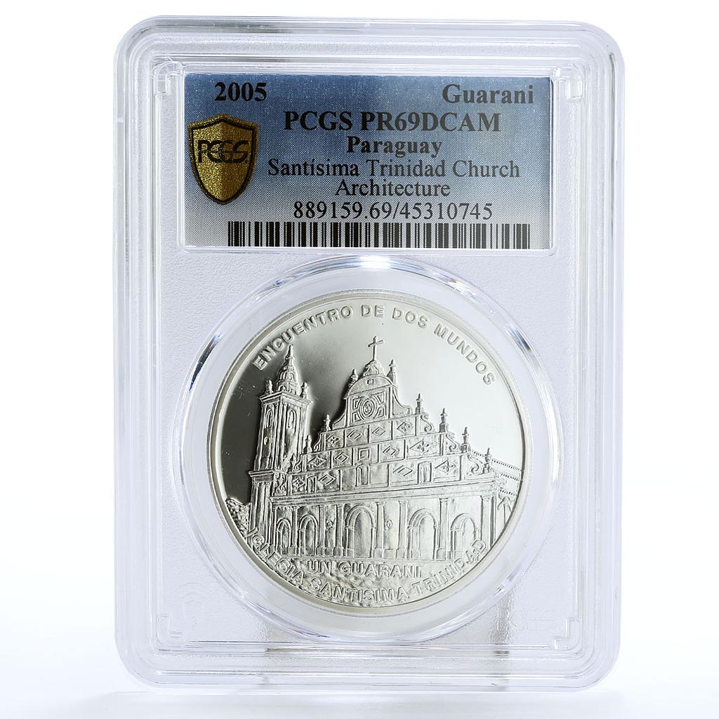 Paraguay 1 guarani Saint Trinidad Church Architecture PR69 PCGS silver coin 2005