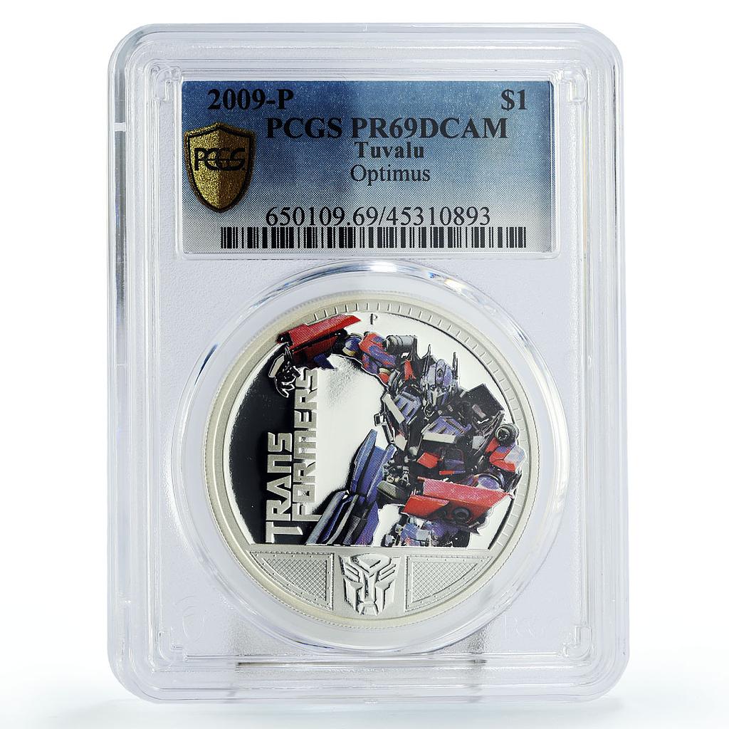 Tuvalu 1 dollar Transformers Robots Optimus Prime PR69 PCGS silver coin 2009