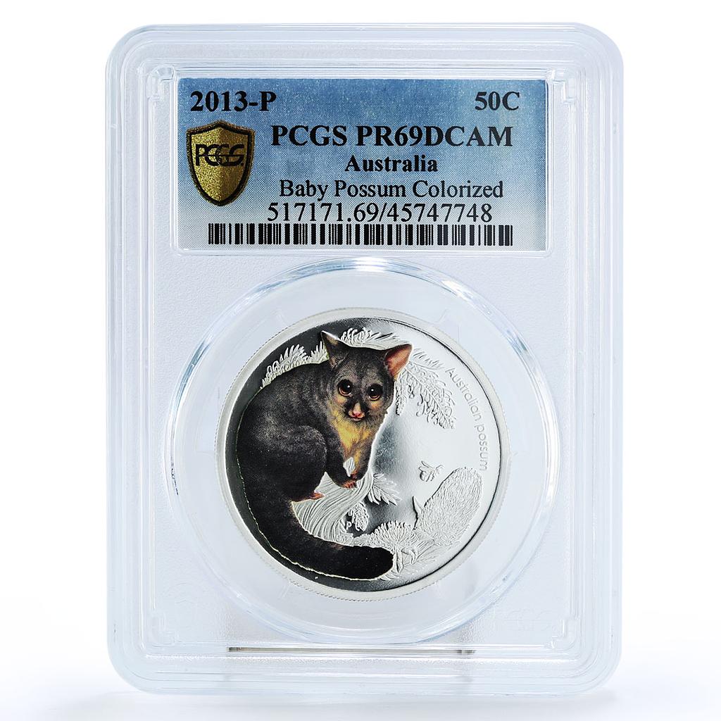 Australia 50 cents Endangered Wildlife Baby Possum Fauna PR69 PCGS Ag coin 2013