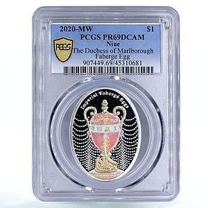 Niue 1 dollar Duchess of Marlborough Faberge Egg Art PR69 PCGS silver coin 2020