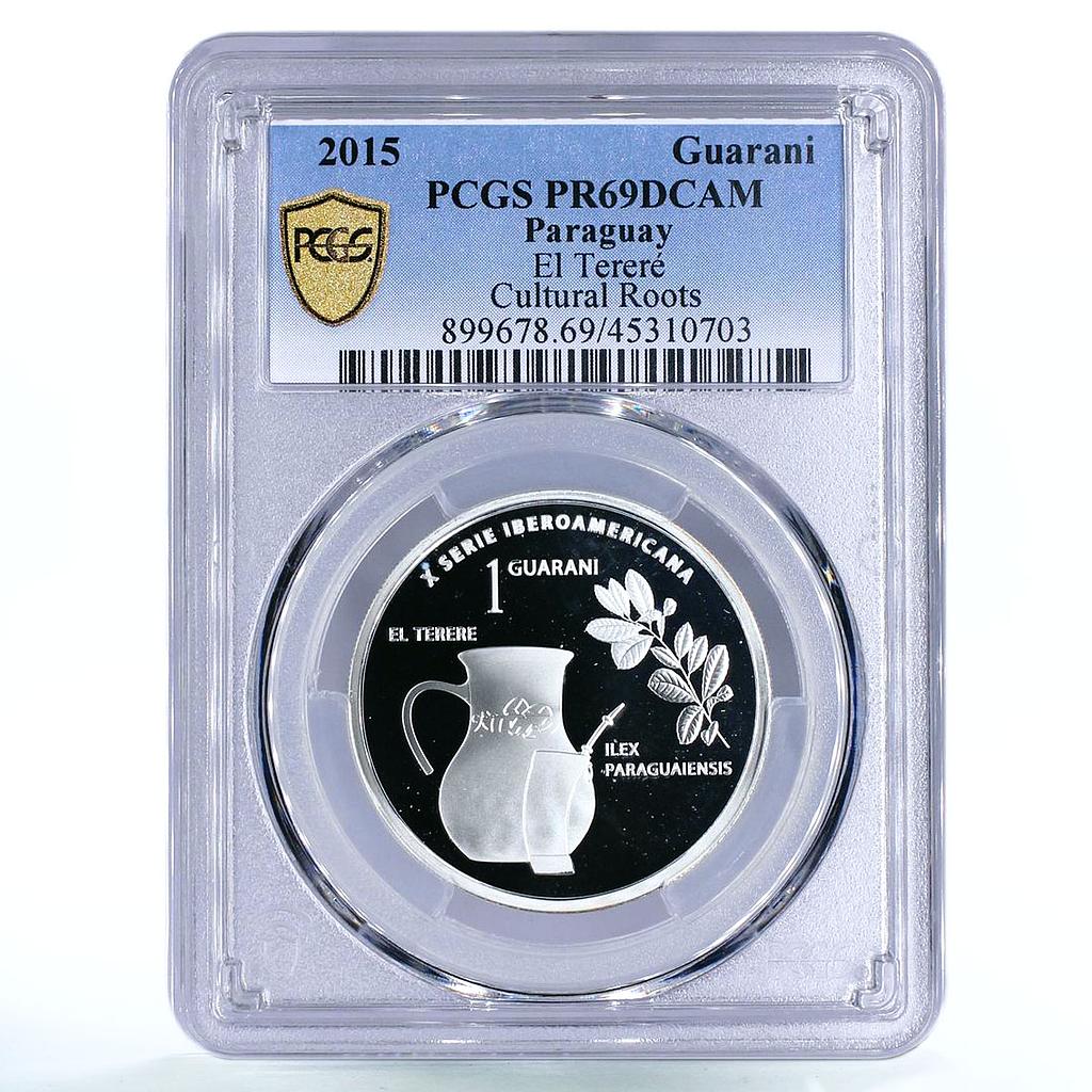 Paraguay 1 guarani Cultural Roots El Terere Tea Pot PR69 PCGS silver coin 2015