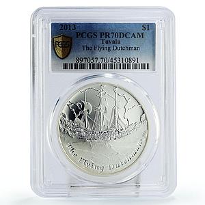 Tuvalu 1 dollar The Flying Dutchman Ship Clipper Boat PR70 PCGS silver coin 2013