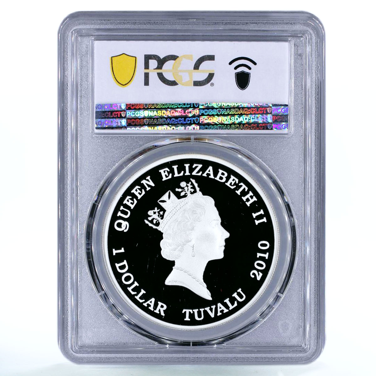 Tuvalu 1 dollar WWII Tanks German PzKpfw VI Tiger I Arms PR67 PCGS Ag coin 2010