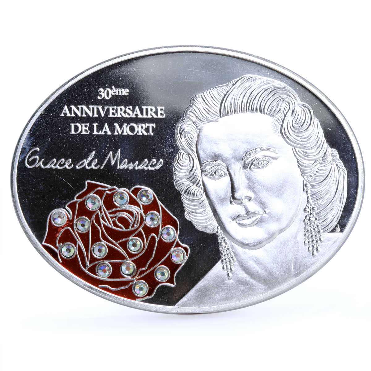 Fiji 10 dollars Monaco Princess Grace Kelly Red Rose Flower silver coin 2012