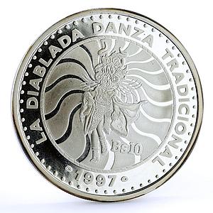 Bolivia 10 bolivianos Encounter of Two Worlds Rising Sun proof silver coin 1997