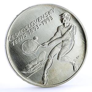 Czechoslovakia 500 korun Centennial of Czech Tennis Sports silver coin 1993