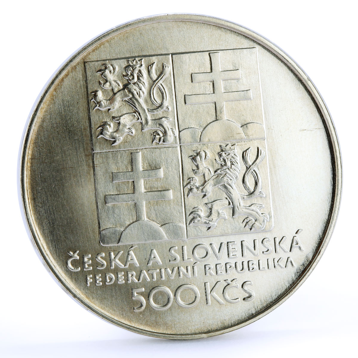 Czechoslovakia 500 korun Centennial of Czech Tennis Sports silver coin 1993