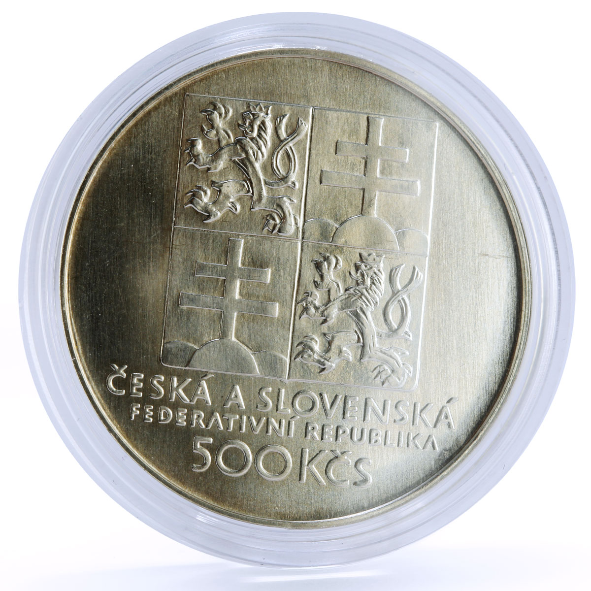 Czechoslovakia 500 korun Centennial of Czech Tennis Sports silver coin 1993