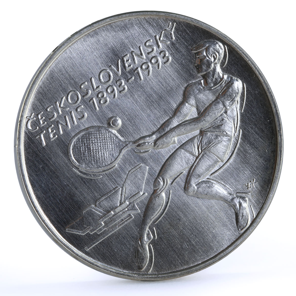 Czechoslovakia 500 korun Centennial of Czech Tennis Sports silver coin 1993