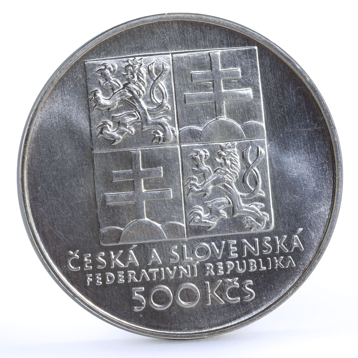 Czechoslovakia 500 korun Centennial of Czech Tennis Sports silver coin 1993
