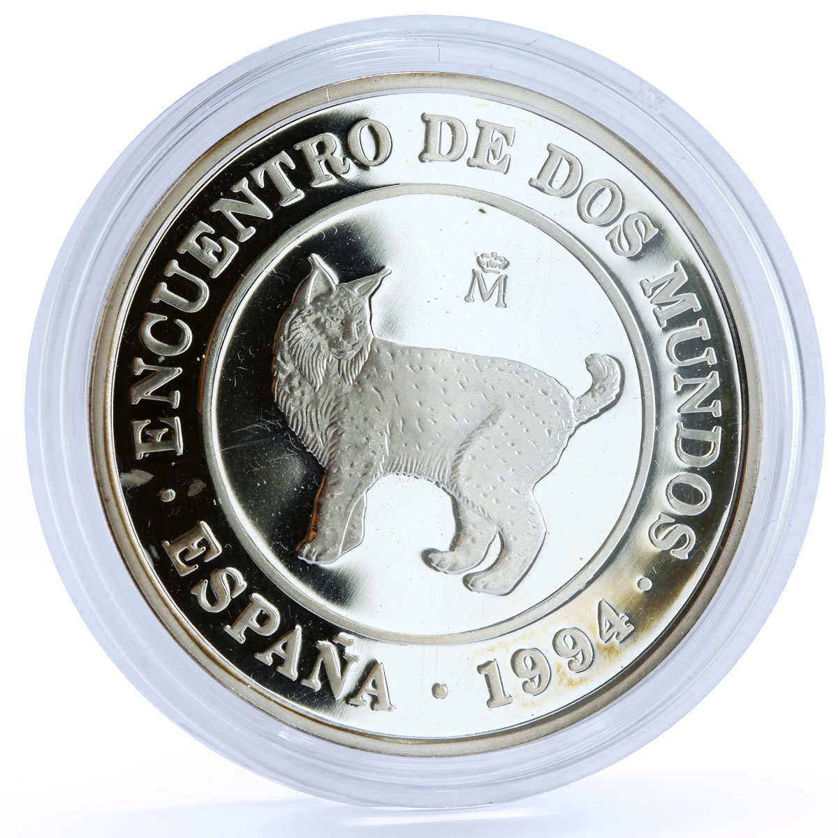 Spain 2000 pesetas Ibero America Spanish Lynx Cat Fauna Animals silver coin 1994