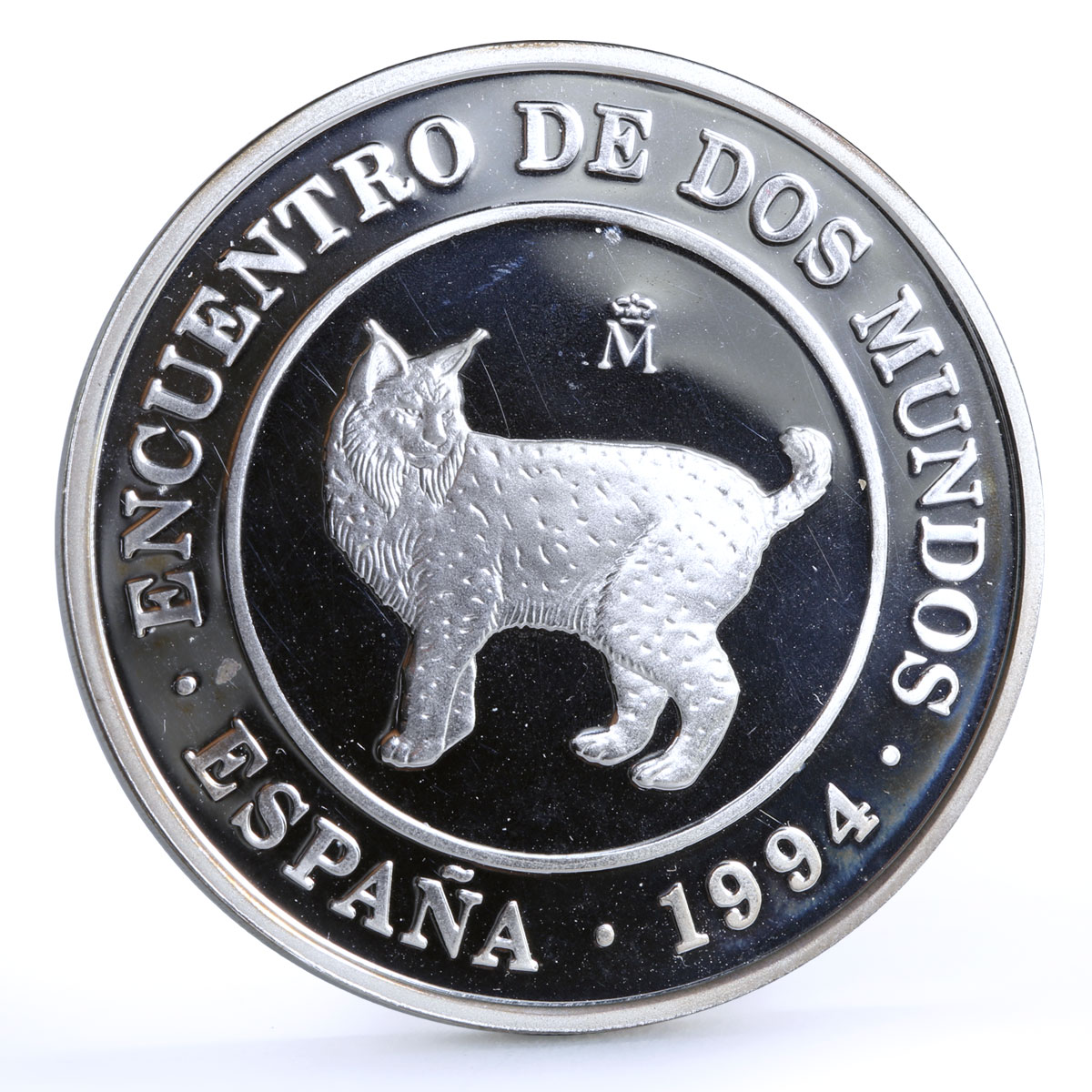 Spain 2000 pesetas Ibero America Spanish Lynx Cat Fauna Animals silver coin 1994