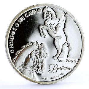 Portugal 1000 escudos Cavalo Lusitano Horseman Horse proof silver coin 2000