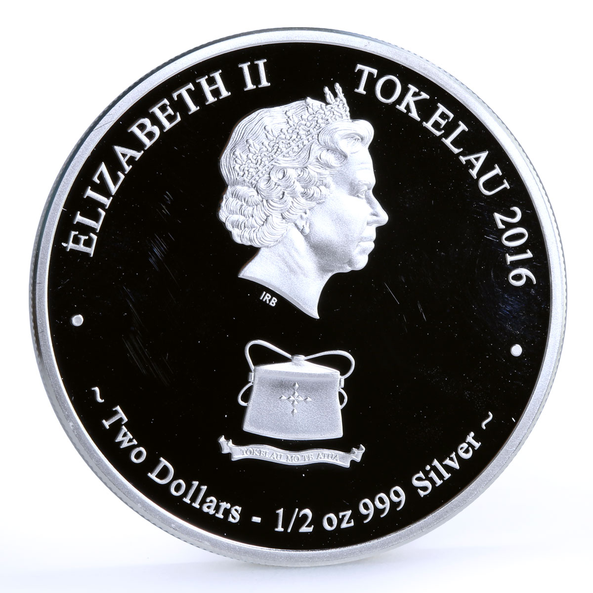 Tokelau 2 dollars Year of the Monkey Bamboo Forest colored silver coin 2016