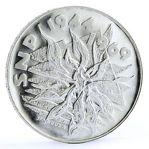 Czechoslovakia 25 korun 25th Anniversary Slovak Uprising silver proof coin 1969