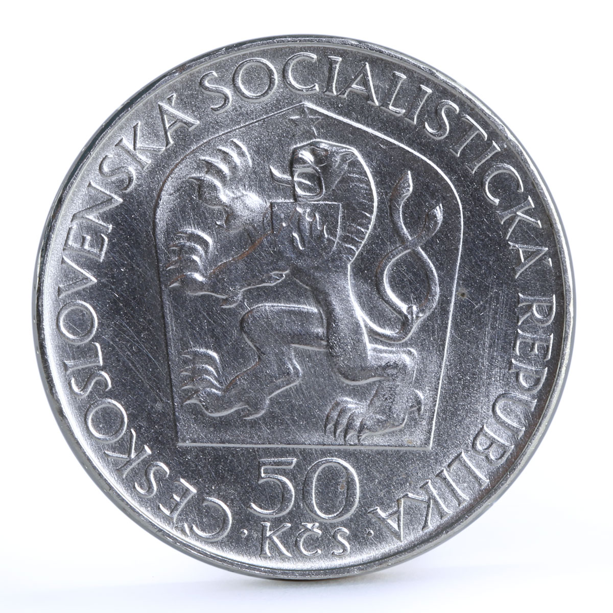 Czechoslovakia 50 korun Revolutionary Politics Vladimir Lenin silver coin 1970