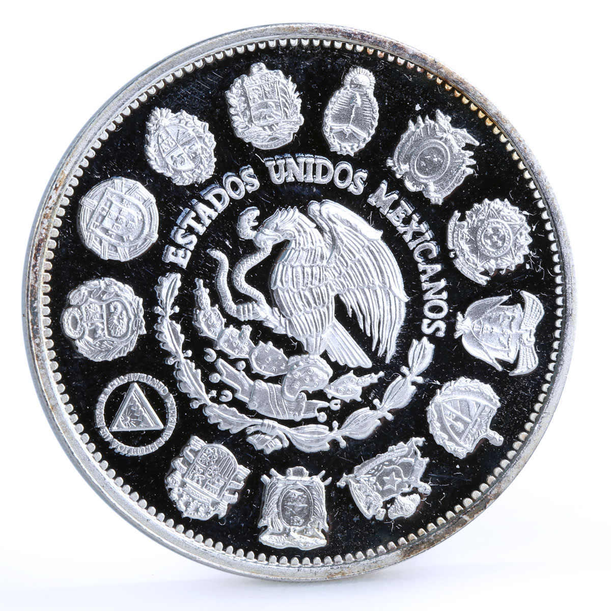 Mexico 100 pesos Ibero America Encounter of Two Worlds Ships silver coin 1991