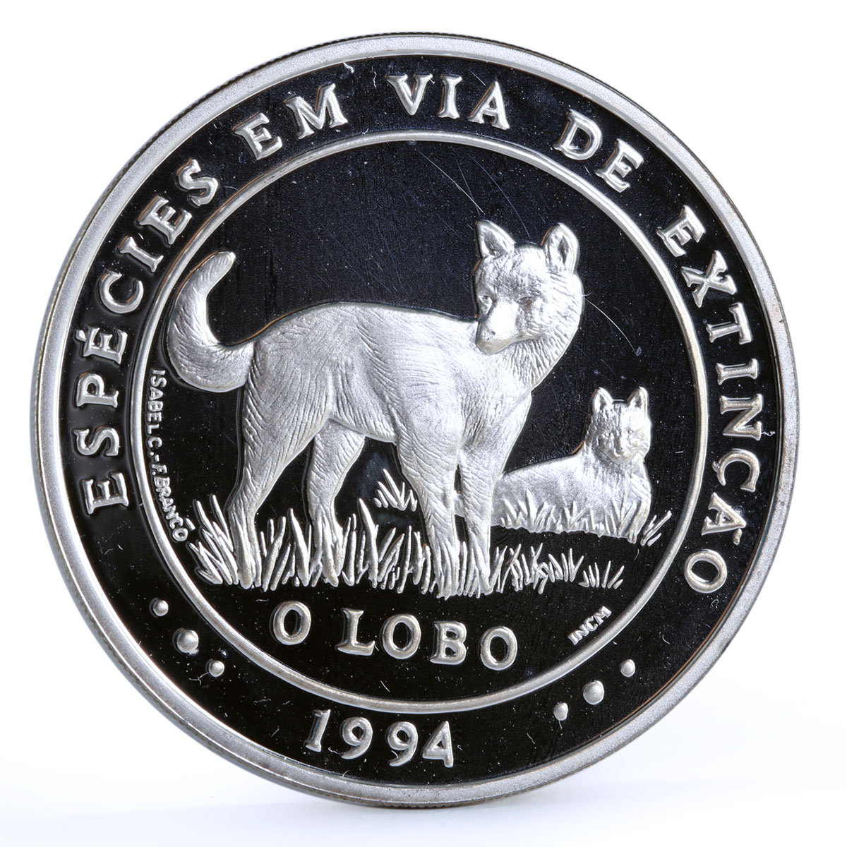 Portugal 1000 escudos Ibero America Wolf Fauna Animals proof silver coin 1994