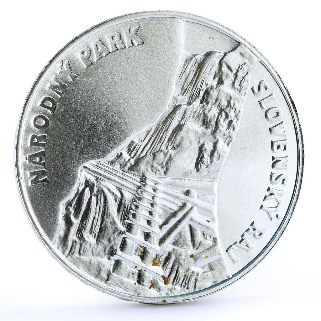 Slovakia 500 korun National Park Forest Slovensky Raj Landscape silver coin 1994