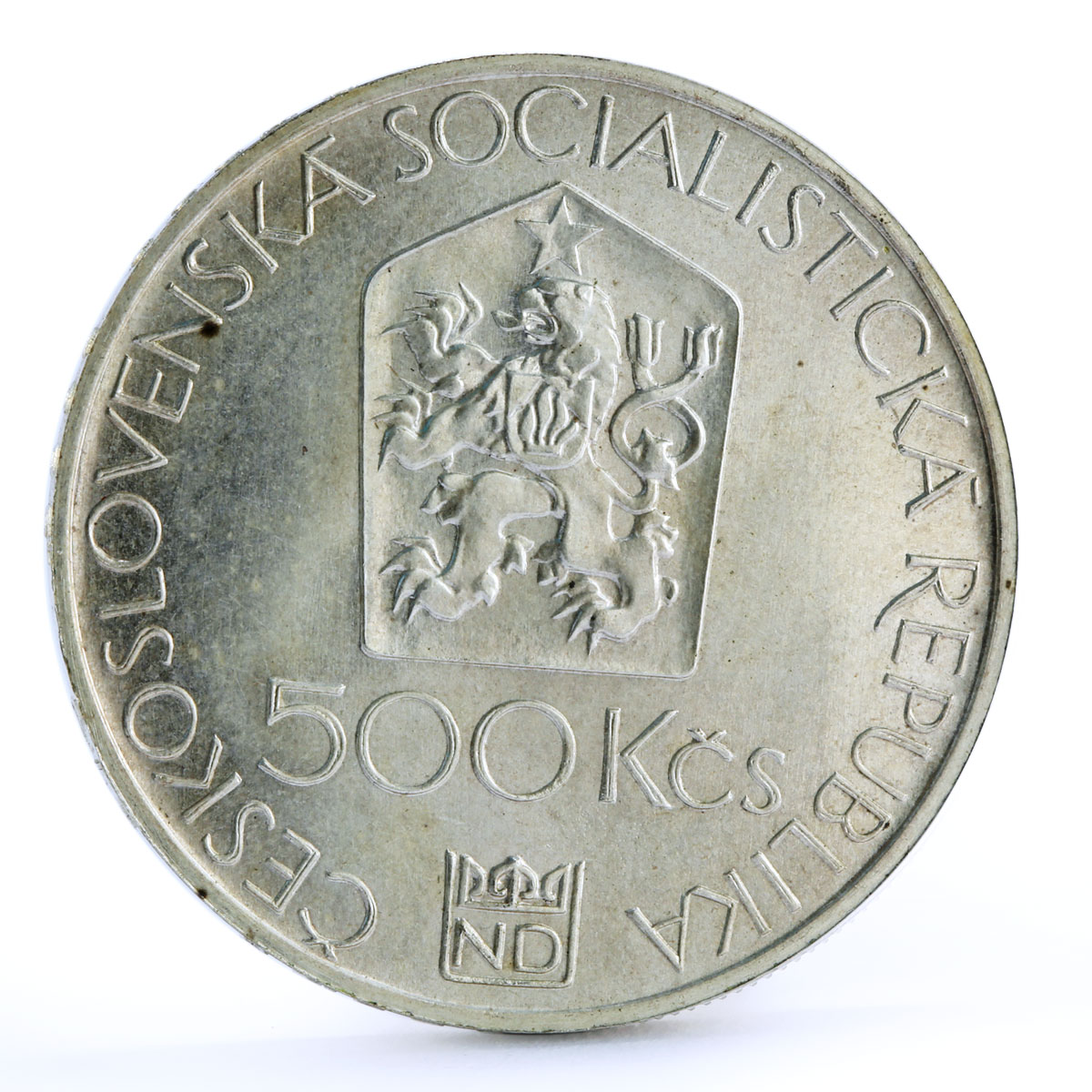 Czechoslovakia 500 korun National Theater in Prague Scene Art silver coin 1983