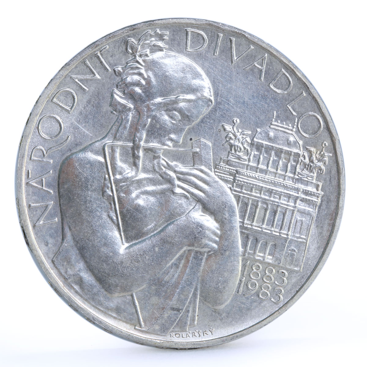Czechoslovakia 500 korun National Theater in Prague Scene Art silver coin 1983