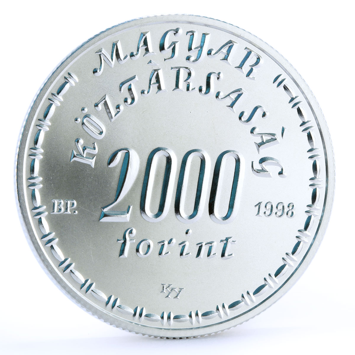 Hungary 2000 forint Science Physics Famous Person Lorand Eotvos silver coin 1998