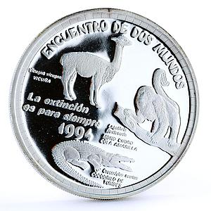Peru 1 sol Ibero America Environmental Protection Fauna Animals silver coin 1994