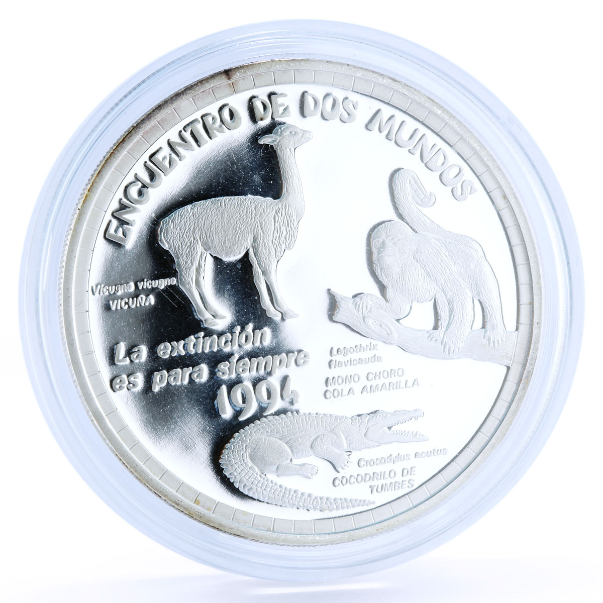 Peru 1 sol Ibero America Environmental Protection Fauna Animals silver coin 1994