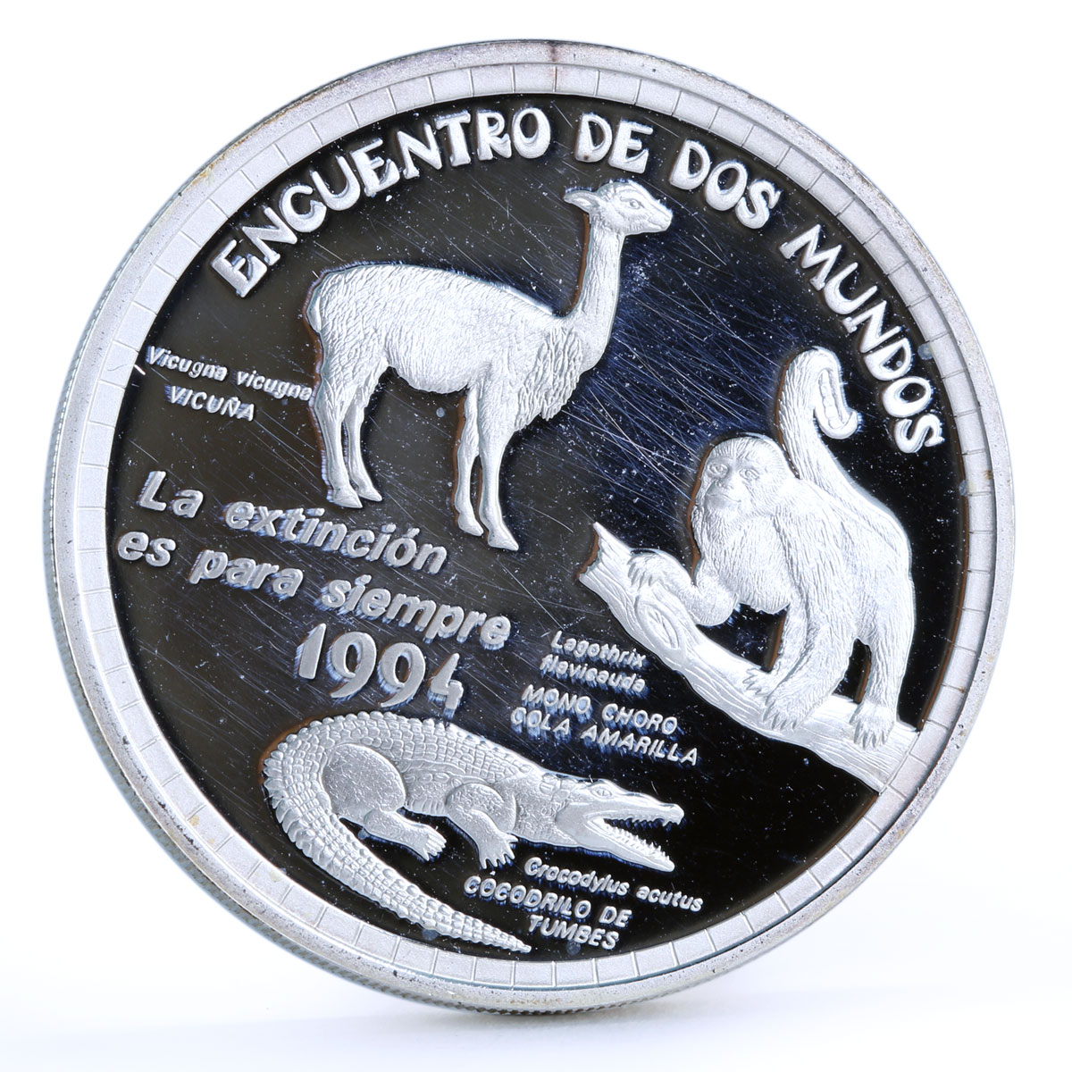 Peru 1 sol Ibero America Environmental Protection Fauna Animals silver coin 1994