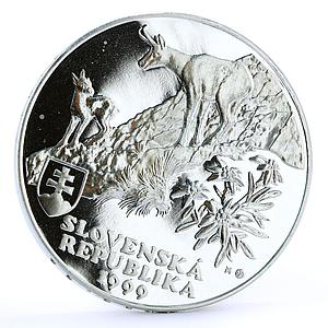 Slovakia 500 korun Tatras National Park Animals Fauna silver coin 1999