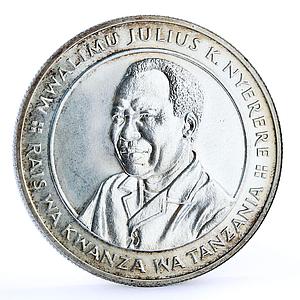 Tanzania 200 shillings Independence President Julius Nyerere silver coin 1981