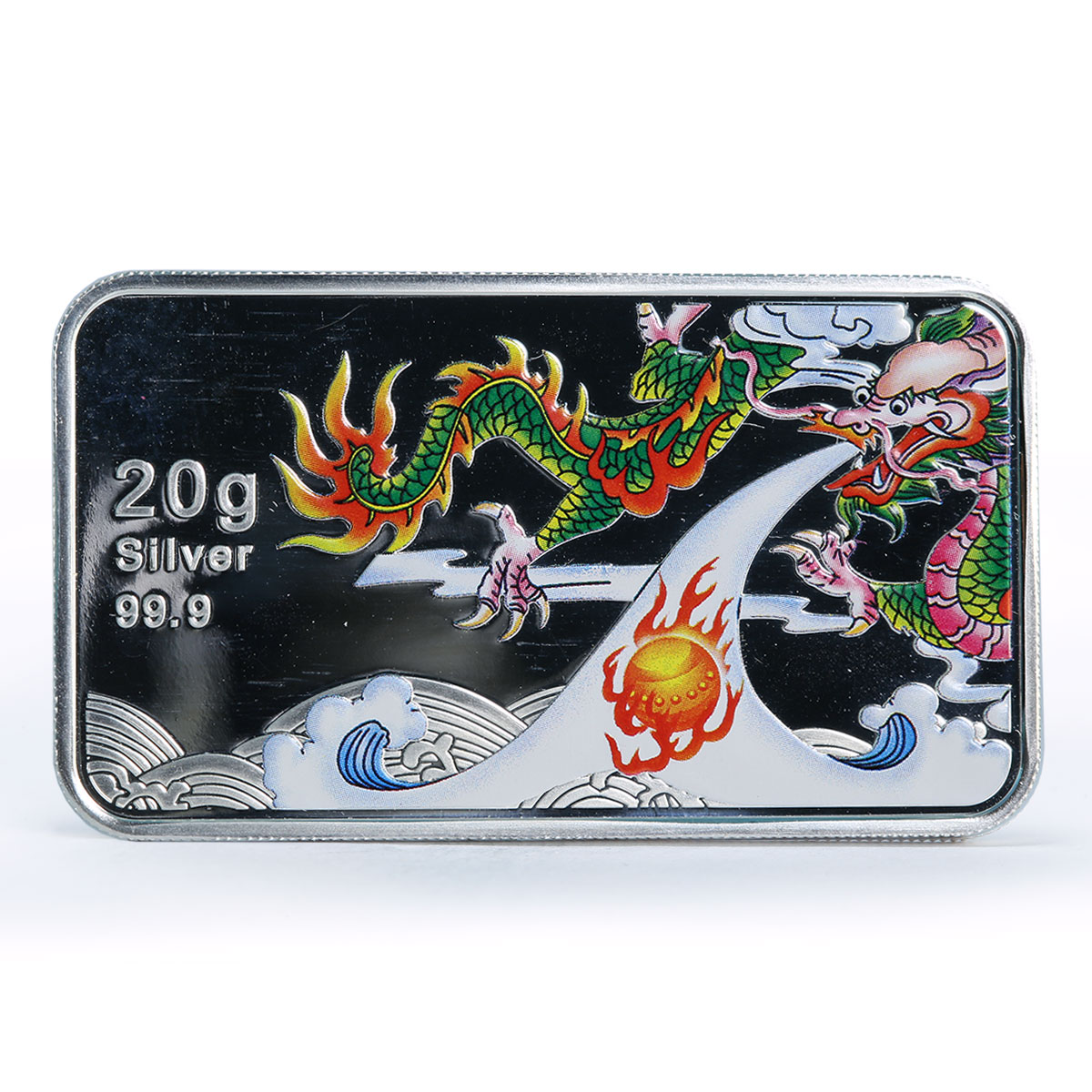 Cook Islands 1 dollar Year of the Dragon Double Happiness colored Ag coin 2012