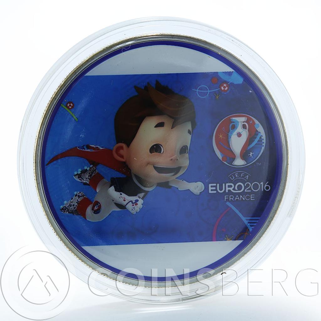 UEFA European Football Championship 2016 France Mascot color coin token