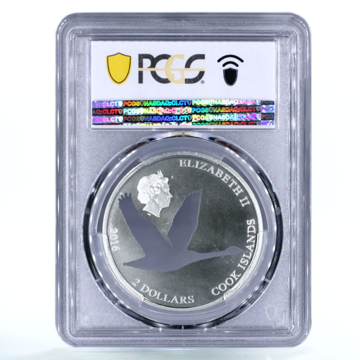 Cook Islands 2 dollars Cygnus Cygnus Swan Bird Fauna MS69 PCGS silver coin 2016