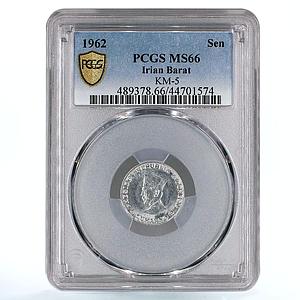 Indonesia Irian Barat 1 sen President Sukarno MS66 PCGS aluminium coin 1962